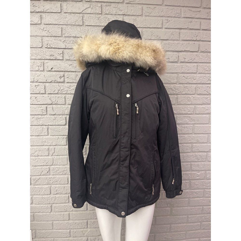 Fera Thermolite Black Faux Fur Hoodie Winter Coat Size 10